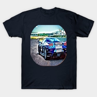 Blue Carrera Car Cartoon T-Shirt